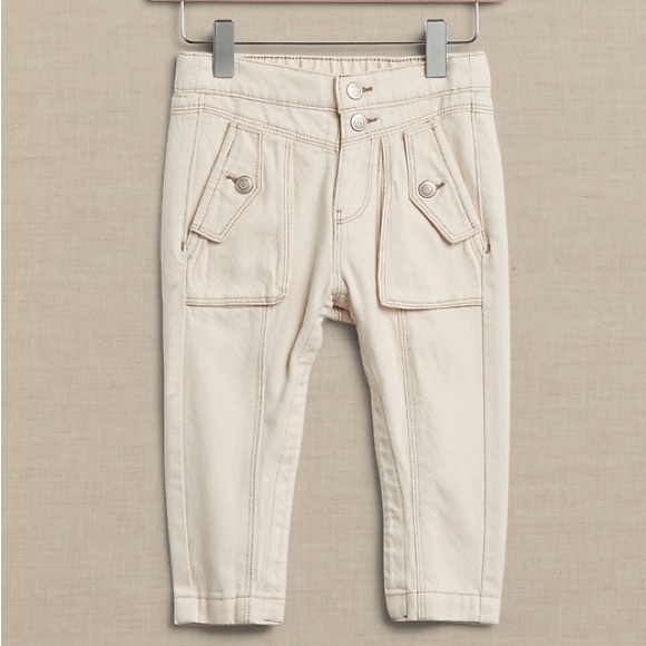Banana Republic Baby Barrel Leg Utility Jean- Ecru, 4T - Picture 10 of 10